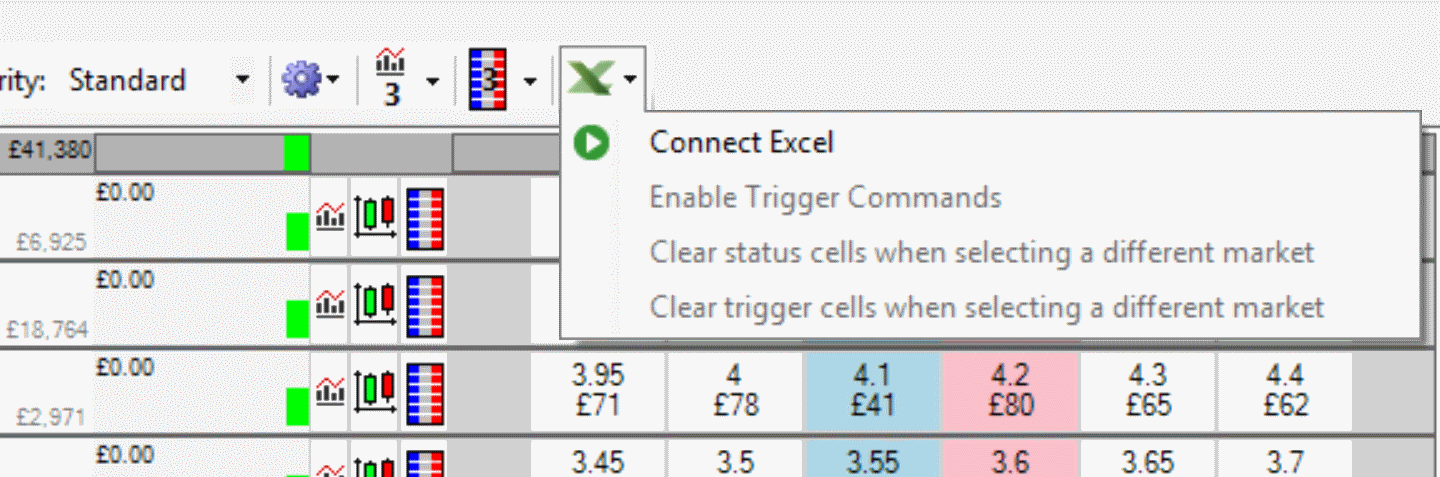 Menu item to connect Cymatic grid with Excel